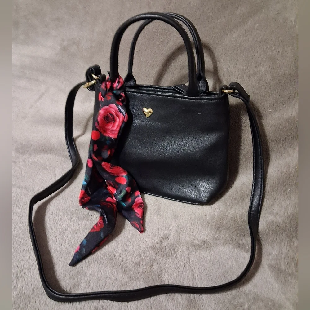 NEW Girls Juicy Couture Black Multi Rose Mommy & Me Mini Purse Easter
